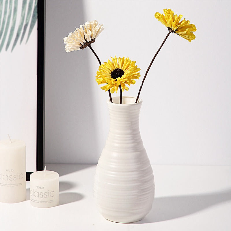 Nordic Style Plastic Flower Vase – Modern Minimalist Home Decor