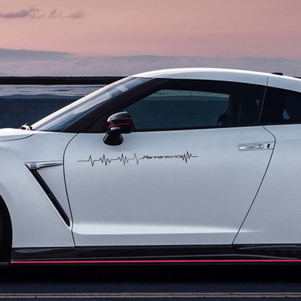 Reflective Heartbeat Line Car Sticker Vinyl Windshield, Bumper & Hood Decal