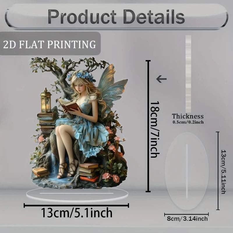 7in Acrylic Fairy Tale Angel Elf Tabletop Decoration Home, Office, Café & Gift Prop