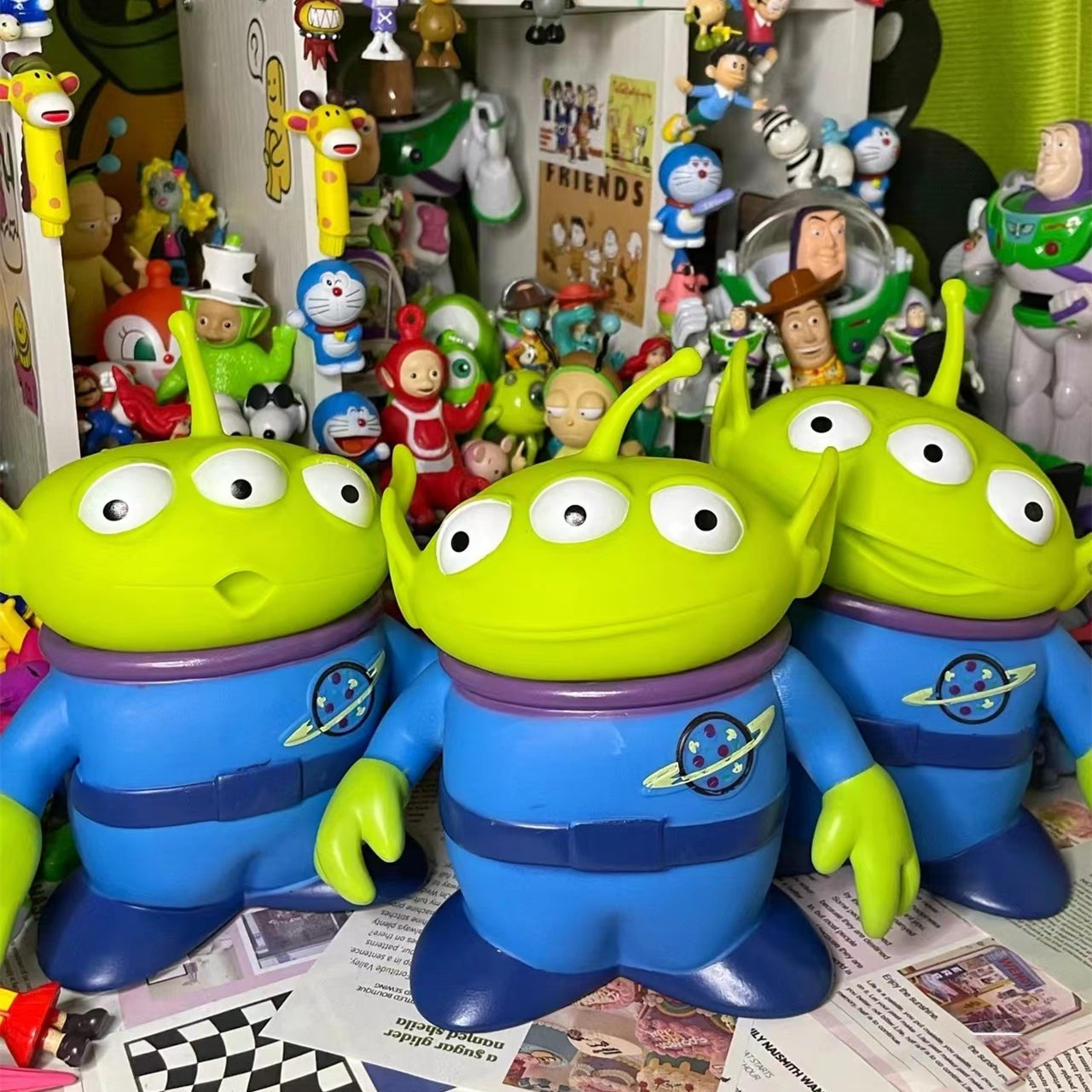 15cm Disney Toy Story Woody Buzz Lightyear & Green Aliens Figures – Collectible Anime Decoration & Kids Gift
