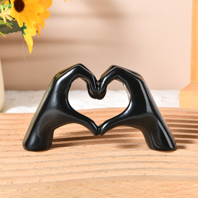 Gold Hand Gesture Ornament Love Finger Heart Decoration for Living Room