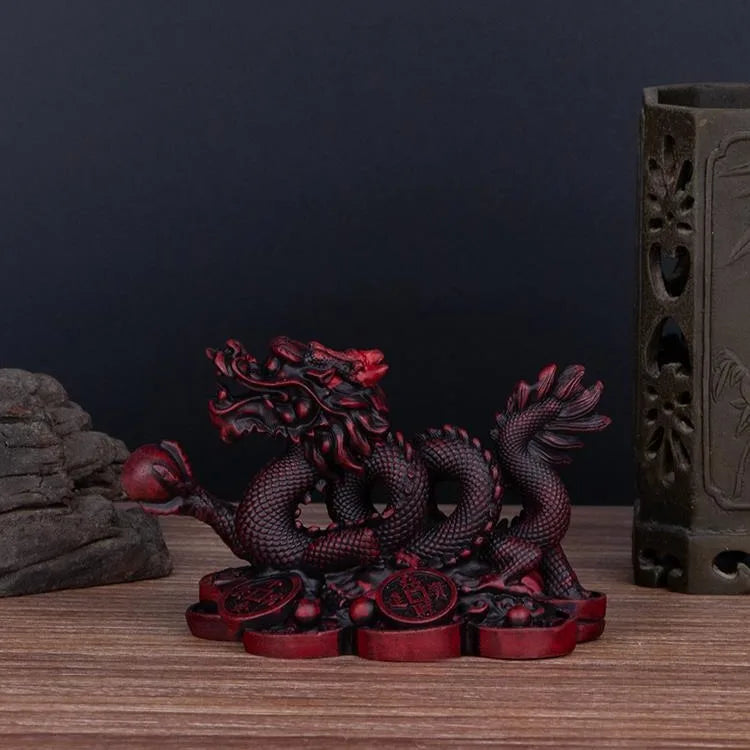 Majestic Chinese Dragon Statue Feng Shui Lucky Charm for Wealth & Power