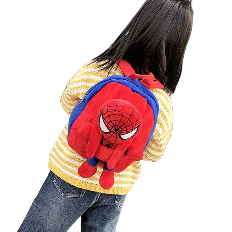 Marvel Spiderman Cartoon Backpack Cute Plush Toy Schoolbag for Kids Anime-Inspired Holiday Gift