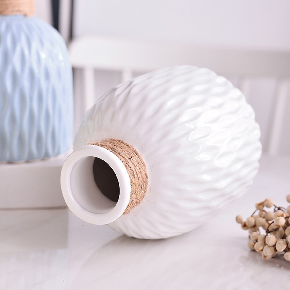 Modern Nordic Water Ripple Plastic Vase – Wave Design Flower Pot for Home Décor