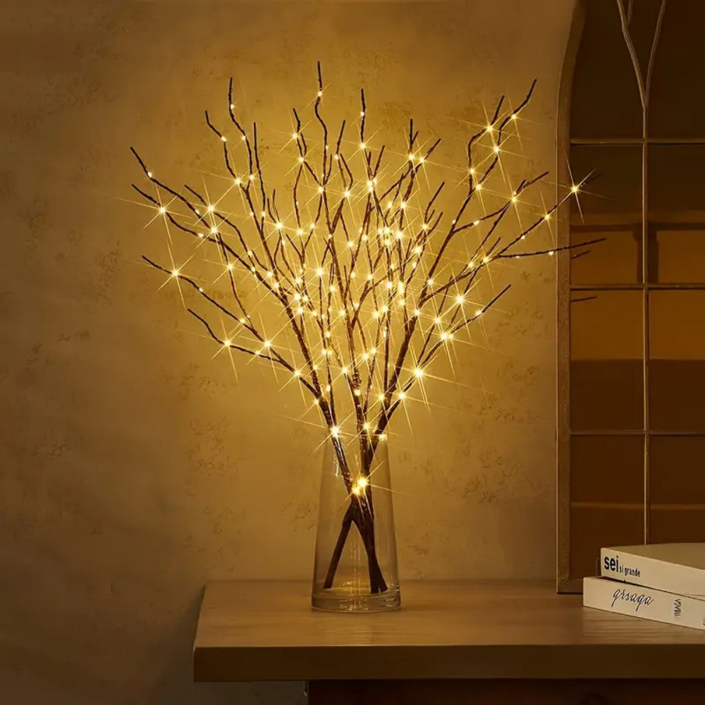 1PC 50LED Copper Wire Birch Branch Light White & Brown Decorative Lighting for Home & Parties