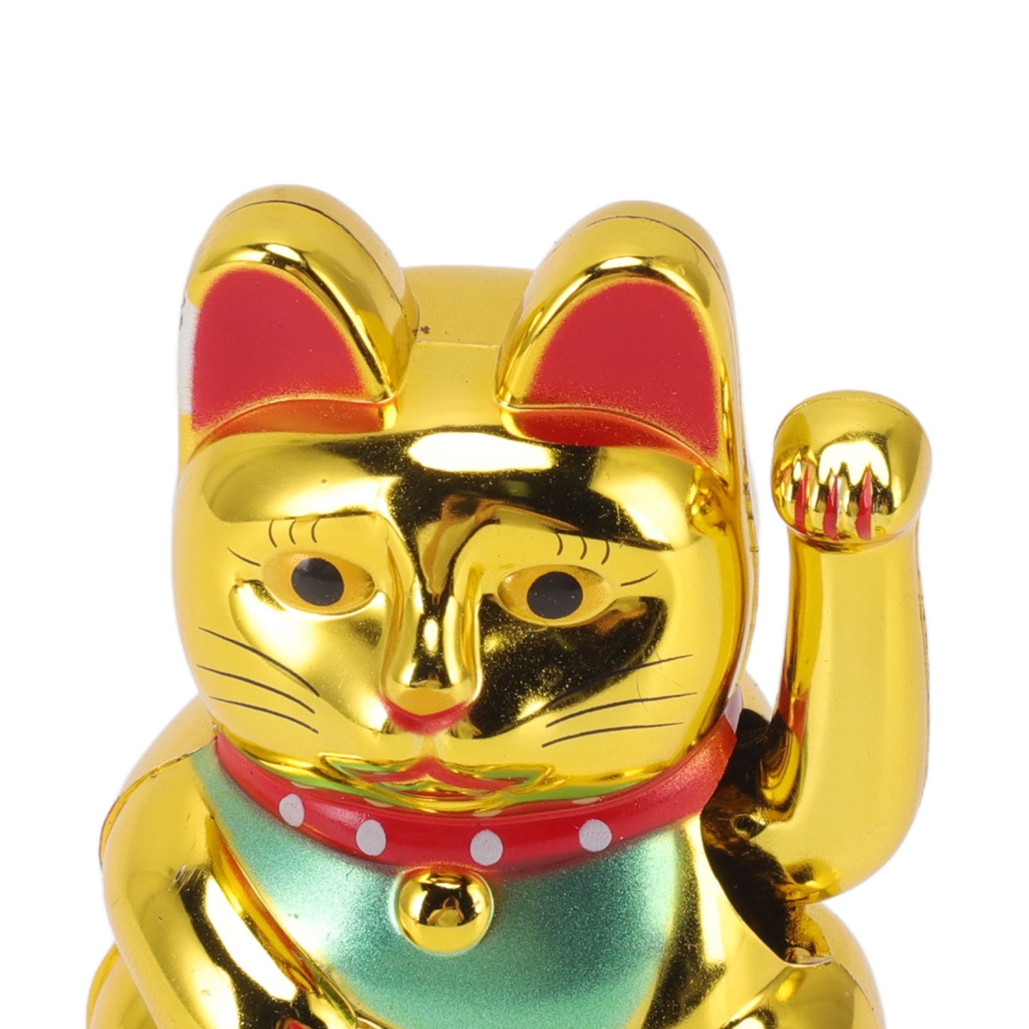 Solar Powered Waving Lucky Cat Japanese Fortune Cat Ornament for Home, Car & Office Decor