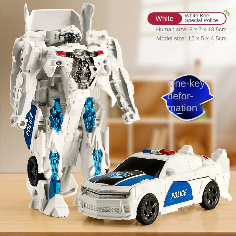 One-Step Transforming Robot Car Anime Action Figure Deformation Puzzle Toy for Kids