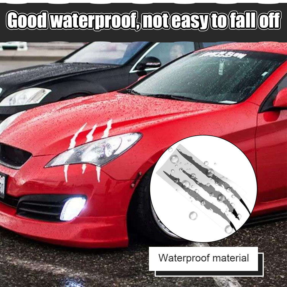 Reflective Monster Claw Decal 3D Scratch Effect Waterproof Vinyl Sticker for Car Headlights & Body (40x12cm)