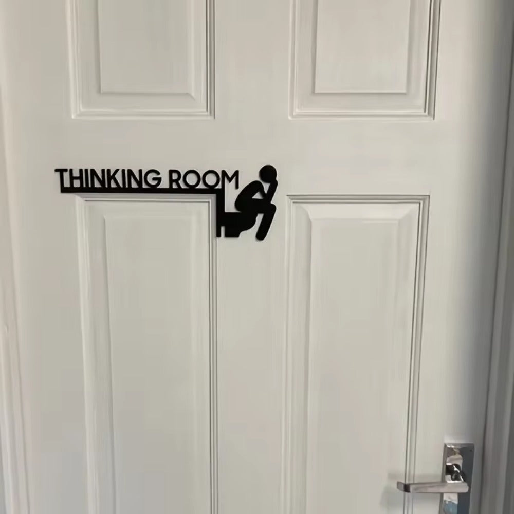 Modern Metal Toilet Door Sign Stylish Restroom Wall Art & Decorative Door Pendant
