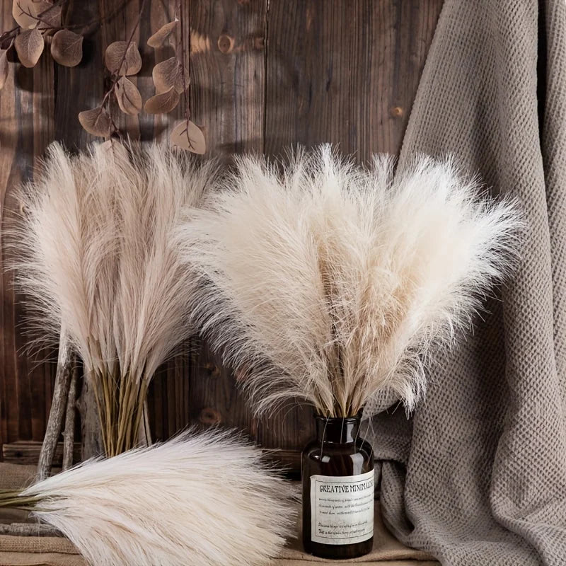10PCS Tall Faux Pampas Grass Boho Rustic Home Decor for Floor Vases & Fillers