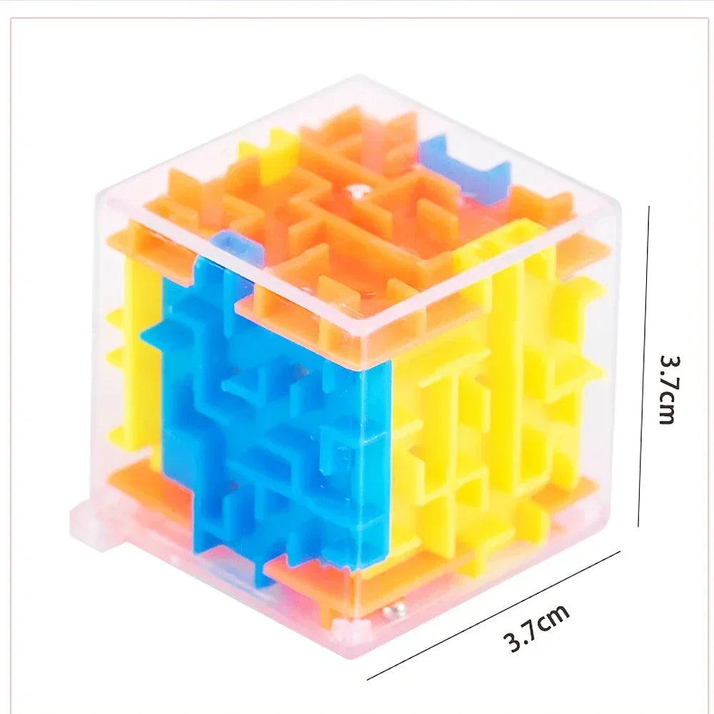 3D Maze Magic Cube Transparent Puzzle Speed Cube with Rolling Ball Stress Relief Toy for Kids & Adults
