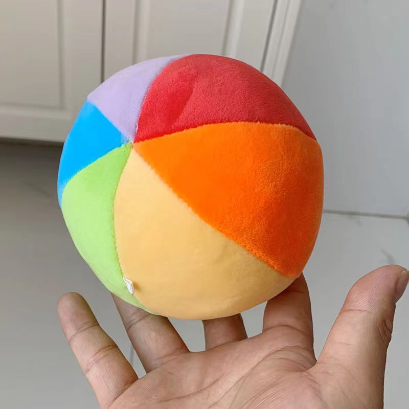 Baby Color Recognition Plush Ball Multi-Color Sensory Toy with Bells