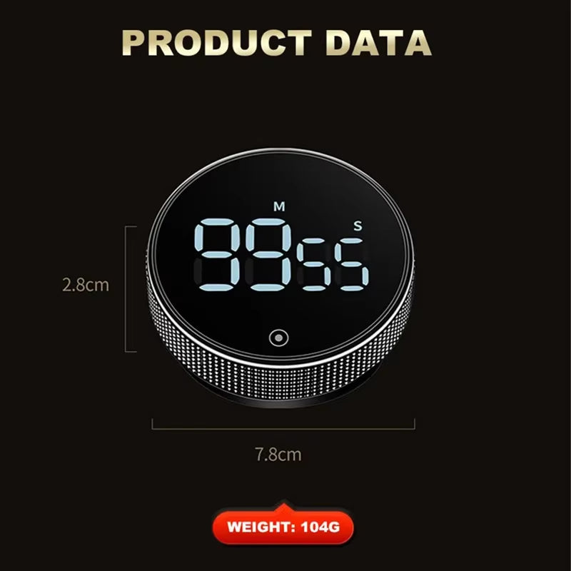Magnetic Digital Kitchen Timer Manual Countdown Alarm with Loud Ring for Cooking, Study, Shower & Workouts