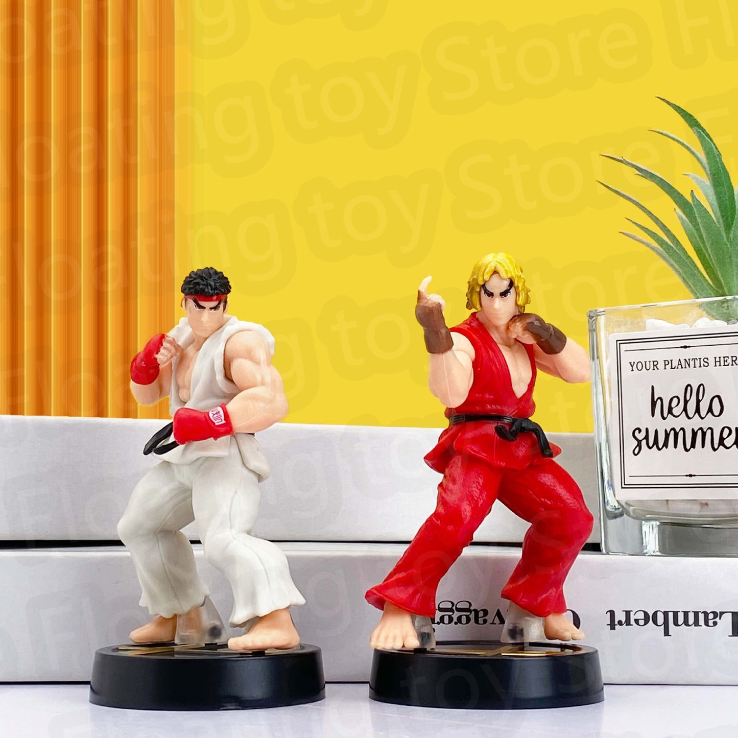 Street Fighter Ken Masters & Ryu Action Figure Set Anime PVC Fighting Game Collectible Toy Gift