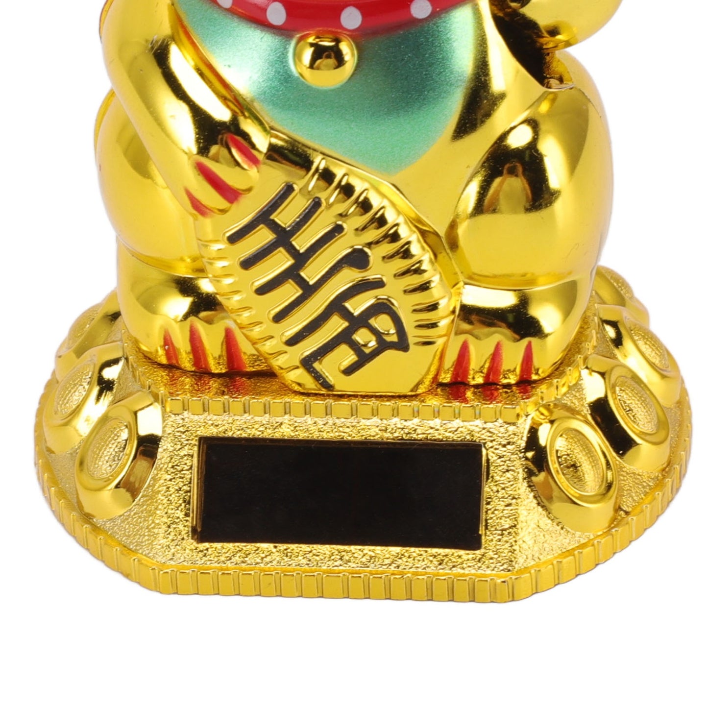 Solar Powered Waving Lucky Cat Japanese Fortune Cat Ornament for Home, Car & Office Decor