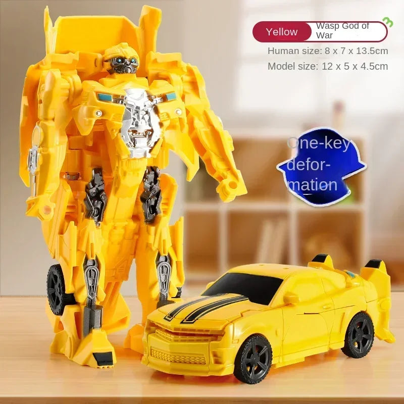 One-Step Transforming Robot Car Anime Action Figure Deformation Puzzle Toy for Kids