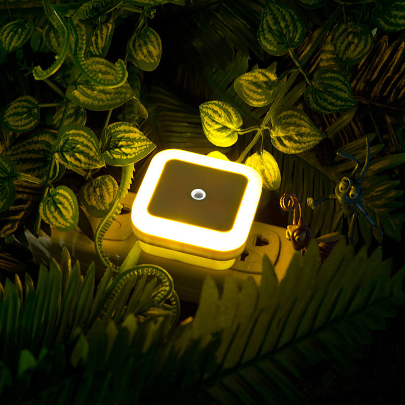 1/2PCS Plug-in LED Motion Sensor Night Light – Wireless EU Smart Lamp for Bedroom, Bedside, Cabinet & Children’s Room