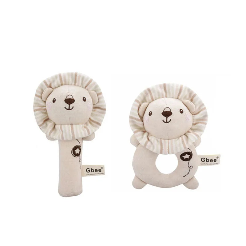 Organic Cotton Baby Hand Rattle Soft Soothing Toy for Newborns & Infants