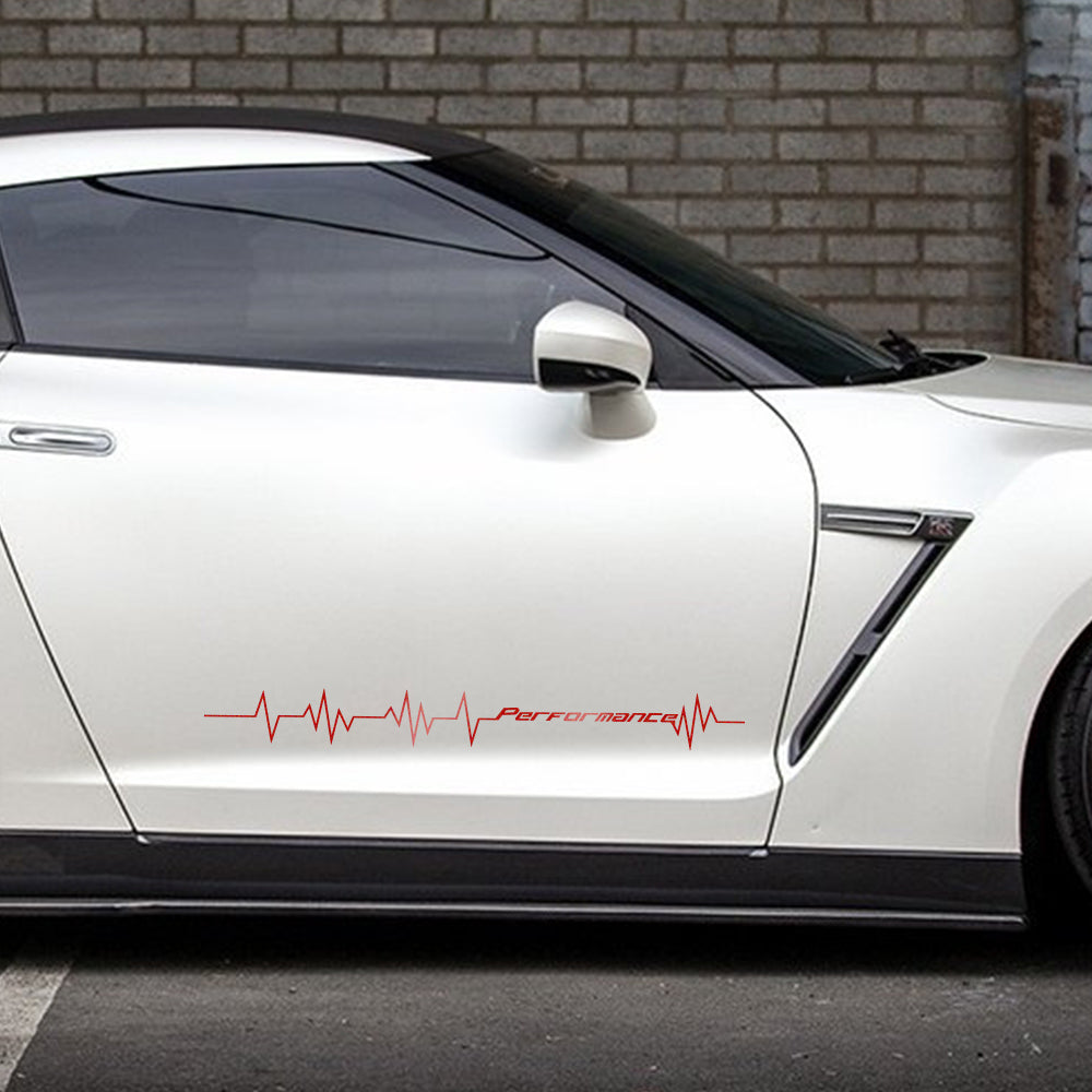 Reflective Heartbeat Line Car Sticker Vinyl Windshield, Bumper & Hood Decal