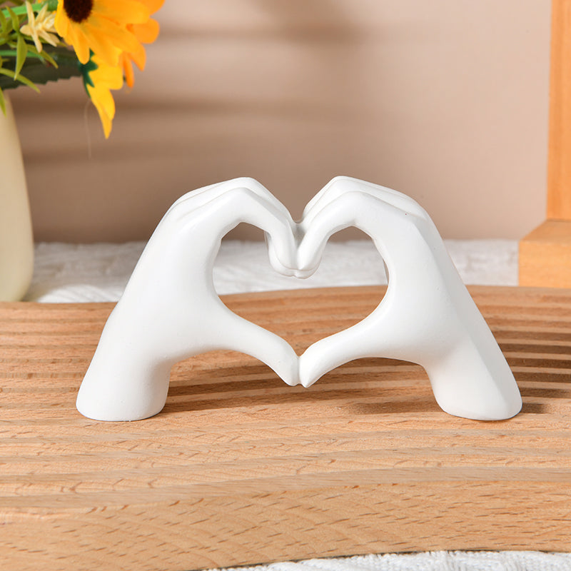 Gold Hand Gesture Ornament Love Finger Heart Decoration for Living Room
