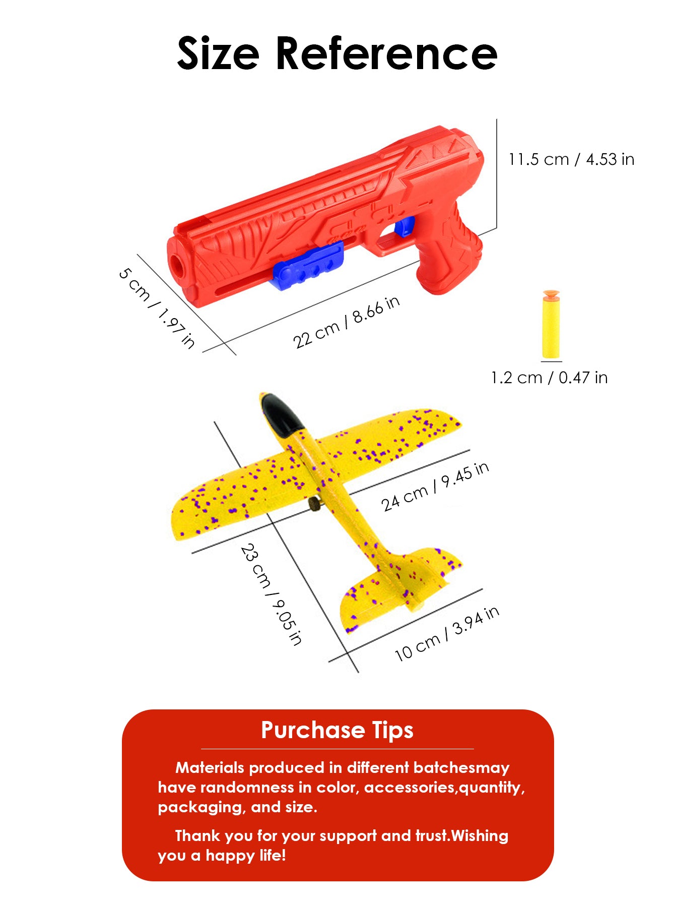 Children's 3-in-1 Foam Toy Gun & Hand-Thrown Aircraft Set Soft, Elastic, Random Color Foam Aircraft