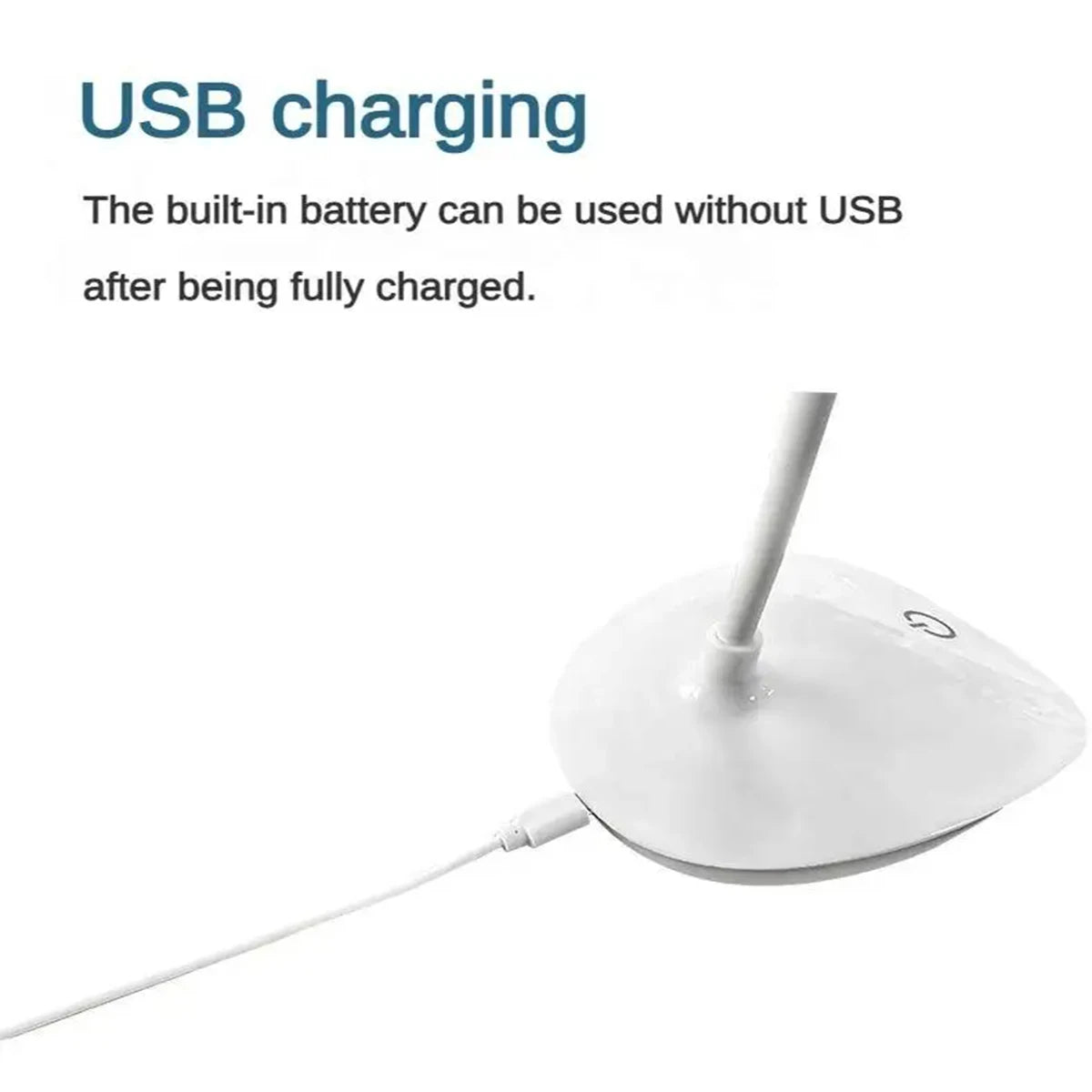 Portable LED Reading Desk Lamp USB Rechargeable, Touch Dimming, Eye Protection Table Light for Study & Office