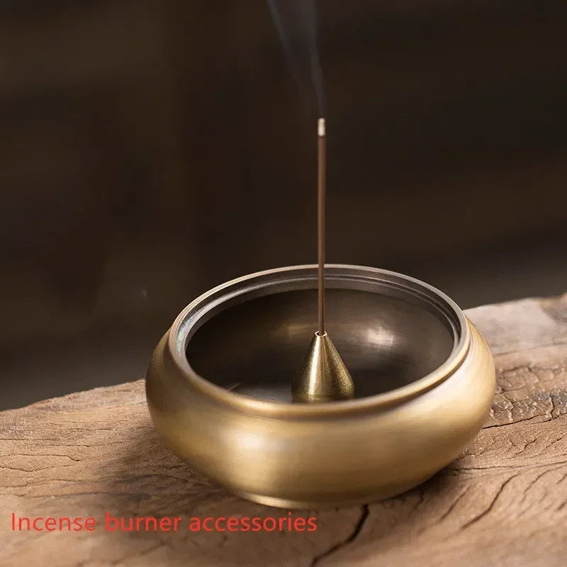 Gourd-Shaped Brass Incense Holder Pure Copper Burner for Sticks, Coils & Aromatherapy