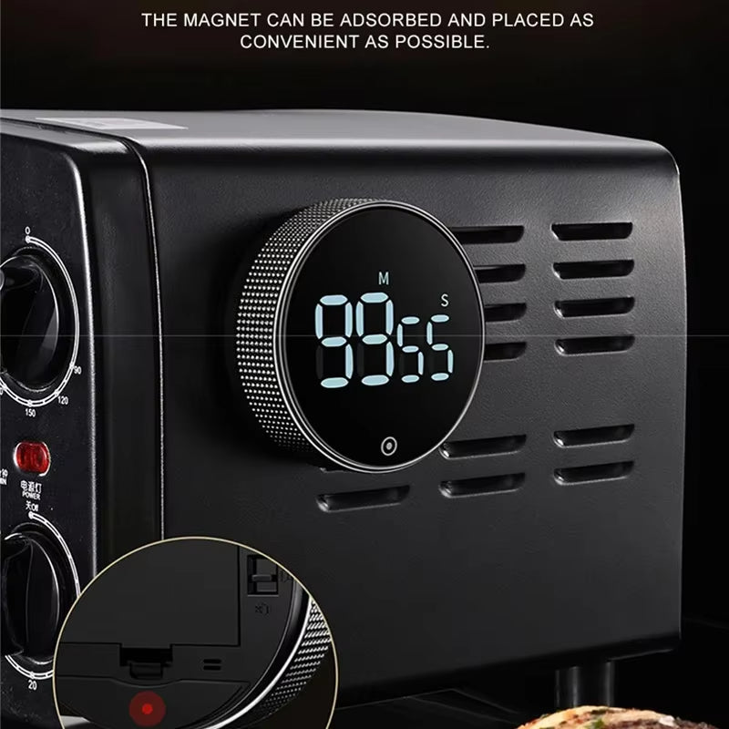 Magnetic Digital Kitchen Timer Manual Countdown Alarm with Loud Ring for Cooking, Study, Shower & Workouts