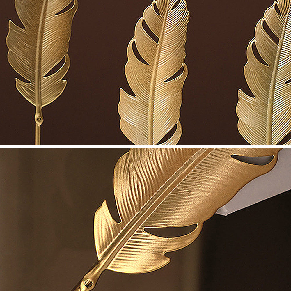 Luxury Nordic Gold Ginkgo Leaf Sculpture Elegant Home & Office Decor Ornament for Living Room & Desktop