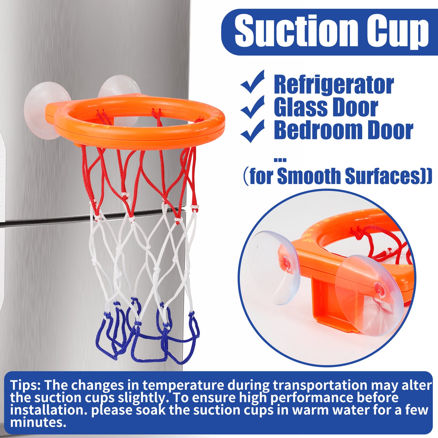 Mini Bathtub Basketball Hoop Set Suction Cup Basketball Hoop & Balls for Fun Halloween/Christmas Bath Time Play
