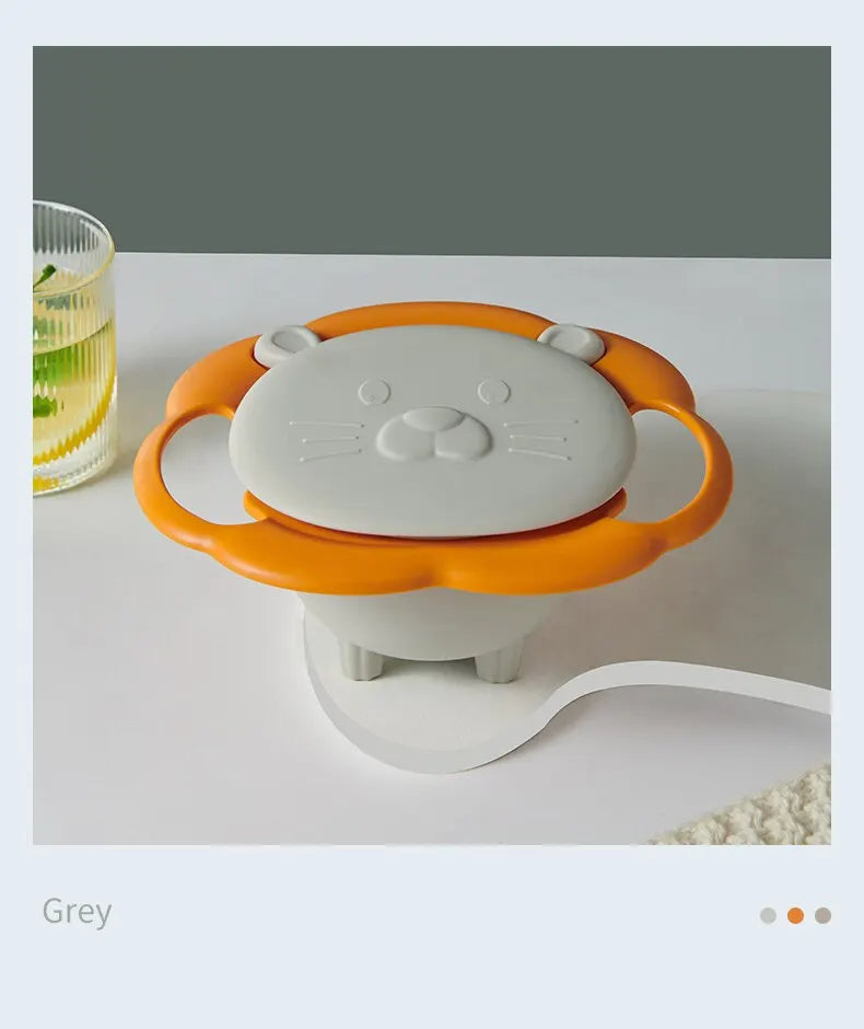 Baby Gyro Bowl 360° Rotary Spill-Proof Feeding Plate for Kids with Practical Balance Design