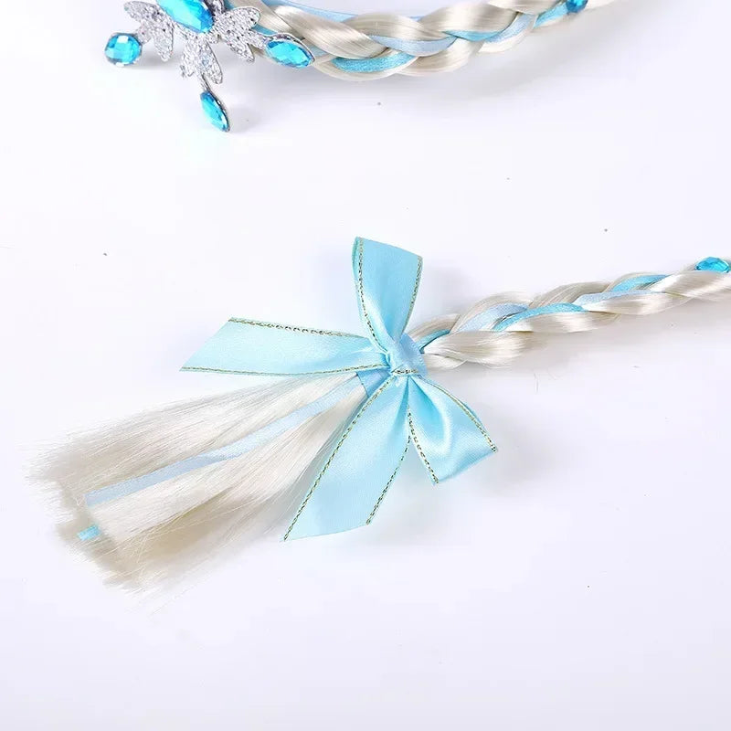 Frozen Princess Elsa Wig Braid Headband Snowflake Hair Accessories for Baby & Girls