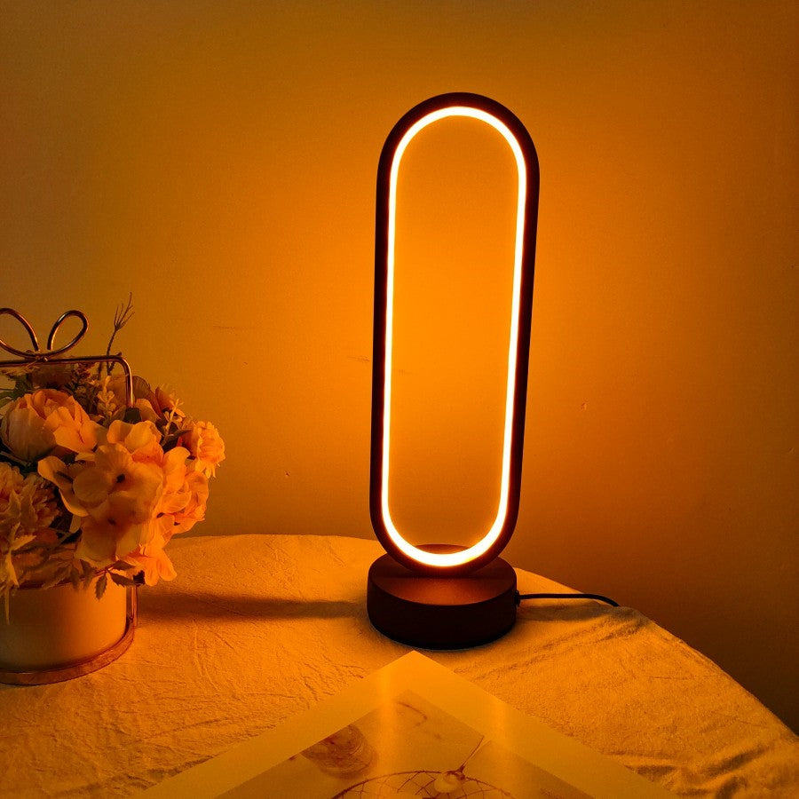LED Ring Bedside Lamp 3-Color Dimmable Night Light for Bedroom & Living Room