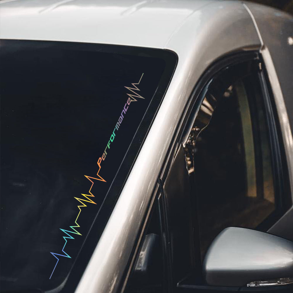 Reflective Heartbeat Line Car Sticker Vinyl Windshield, Bumper & Hood Decal