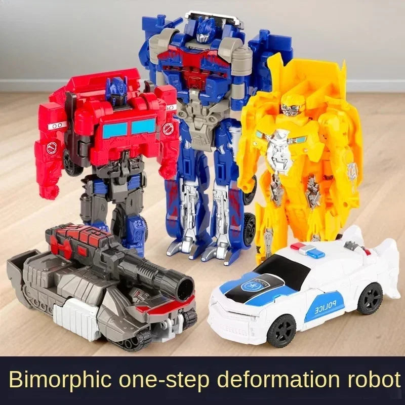 One-Step Transforming Robot Car Anime Action Figure Deformation Puzzle Toy for Kids