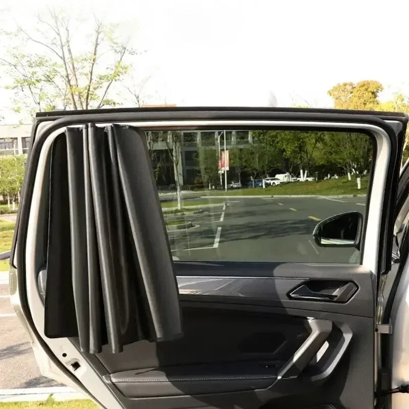 1 Pair Double Sided Magnetic Car Sunshade Strong Magnetic Suction Opaque Curtains for Summer Sun Protection