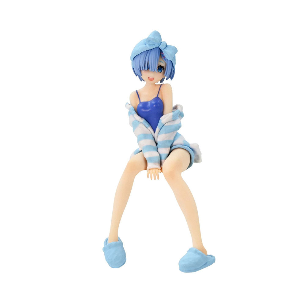14CM Re:Zero Ram & Rem Pajamas Sitting Figure Anime Model with Instant Noodles Press