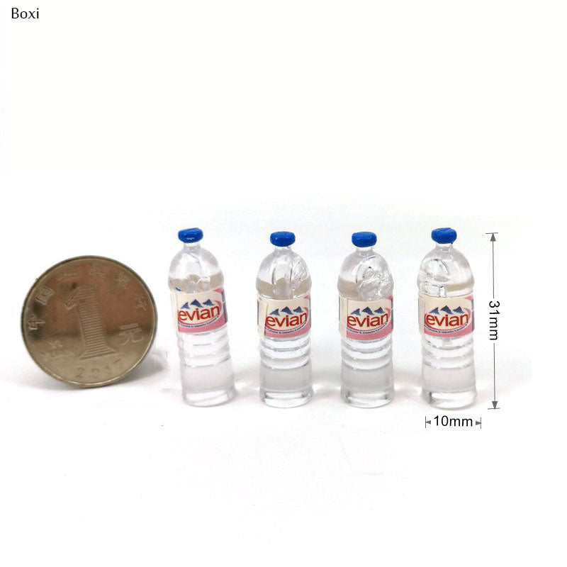 "1:12 Mini Simulation Mineral Water Bottles – Resin Dollhouse Accessories & Kids’ Toy Decor"