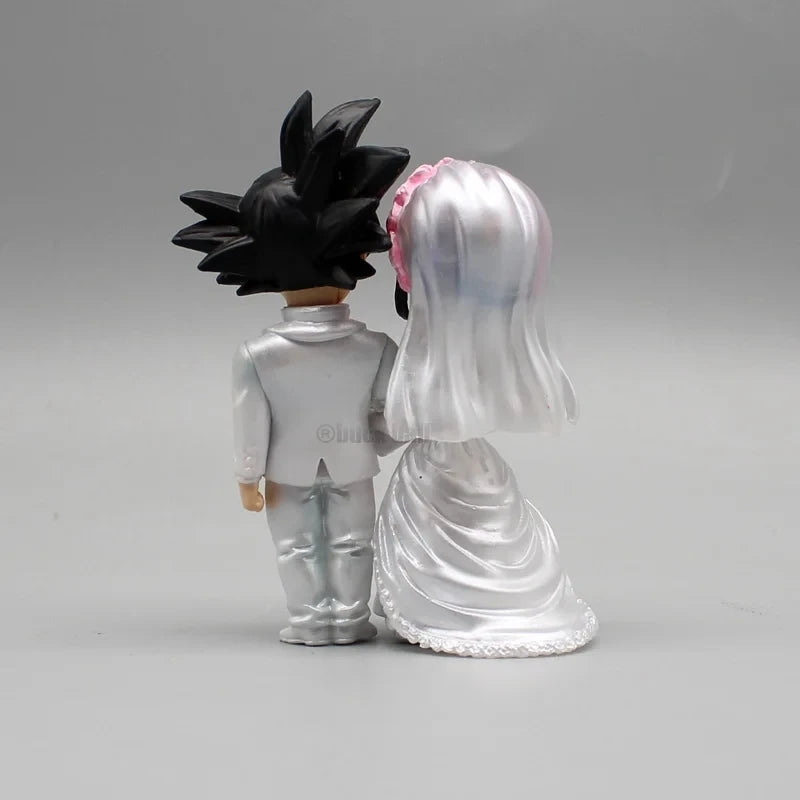 Dragon Ball Son Goku & Chichi Wedding Figure 9cm Q-Version PVC Anime Collectible Statue
