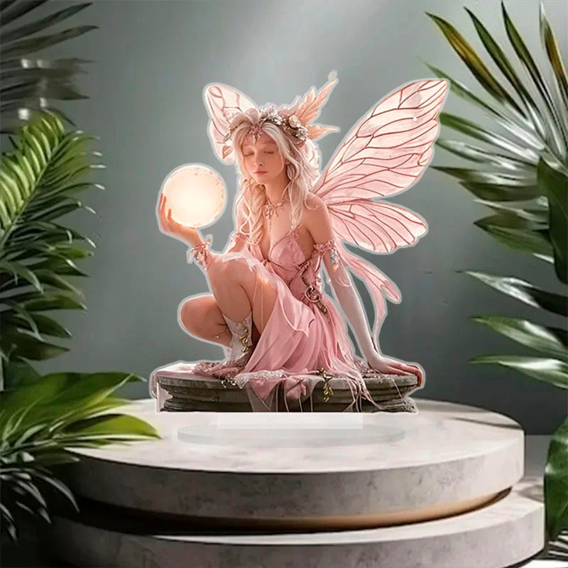 7in Acrylic Fairy Tale Angel Elf Tabletop Decoration Home, Office, Café & Gift Prop