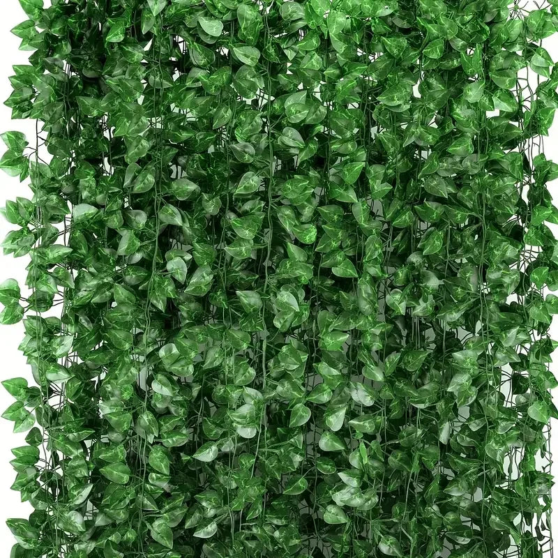 Artificial Ivy Vine Garland Fake Green Leaf Hanging Rattan Plants for Home, Garden & Wedding Decor
