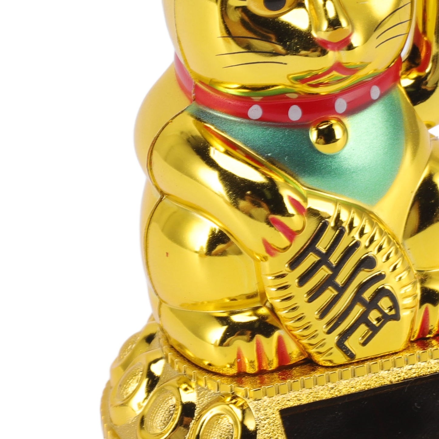 Solar Powered Waving Lucky Cat Japanese Fortune Cat Ornament for Home, Car & Office Decor