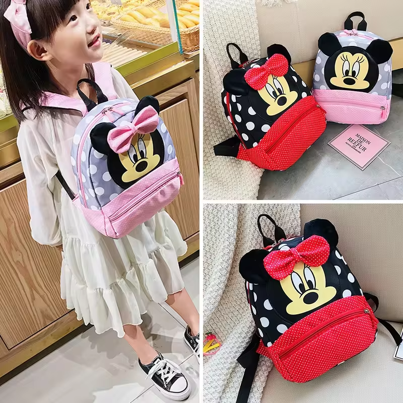 Minnie & Mickey Mouse Cartoon Backpack Cute Kindergarten Schoolbag for Baby Boys & Girls Kids Gift