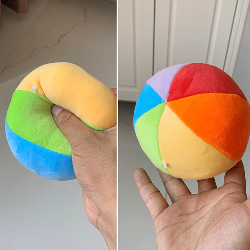 Baby Color Recognition Plush Ball Multi-Color Sensory Toy with Bells