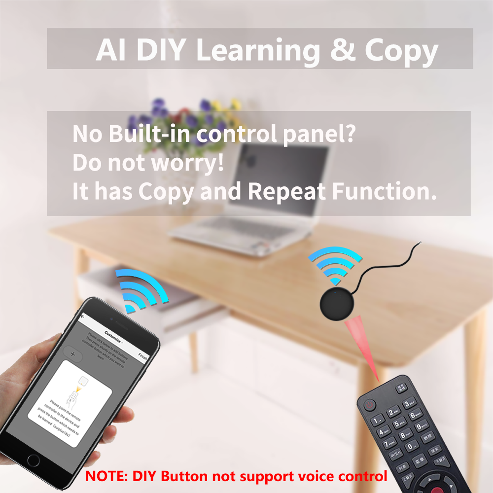 Tuya WiFi Smart IR Remote Control Universal Smart Life APP Remote for TV, AC, DVD, Audio Works with Alexa & Google Home