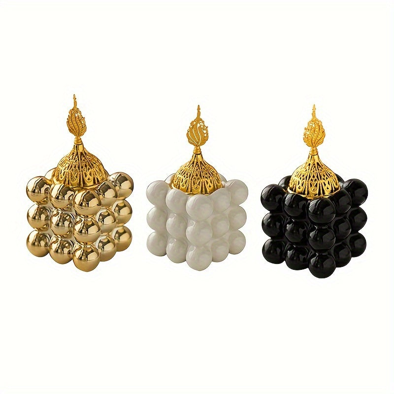 Middle Eastern Ceramic Incense Burner Magic Cube Aromatherapy Holder for Home & Ramadan Decor
