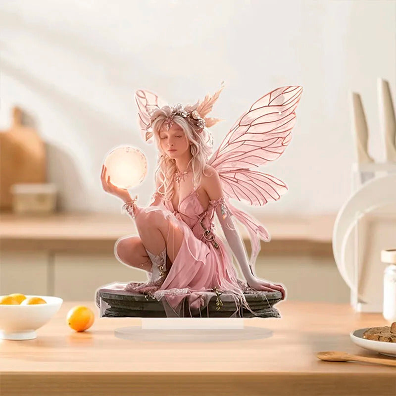 7in Acrylic Fairy Tale Angel Elf Tabletop Decoration Home, Office, Café & Gift Prop