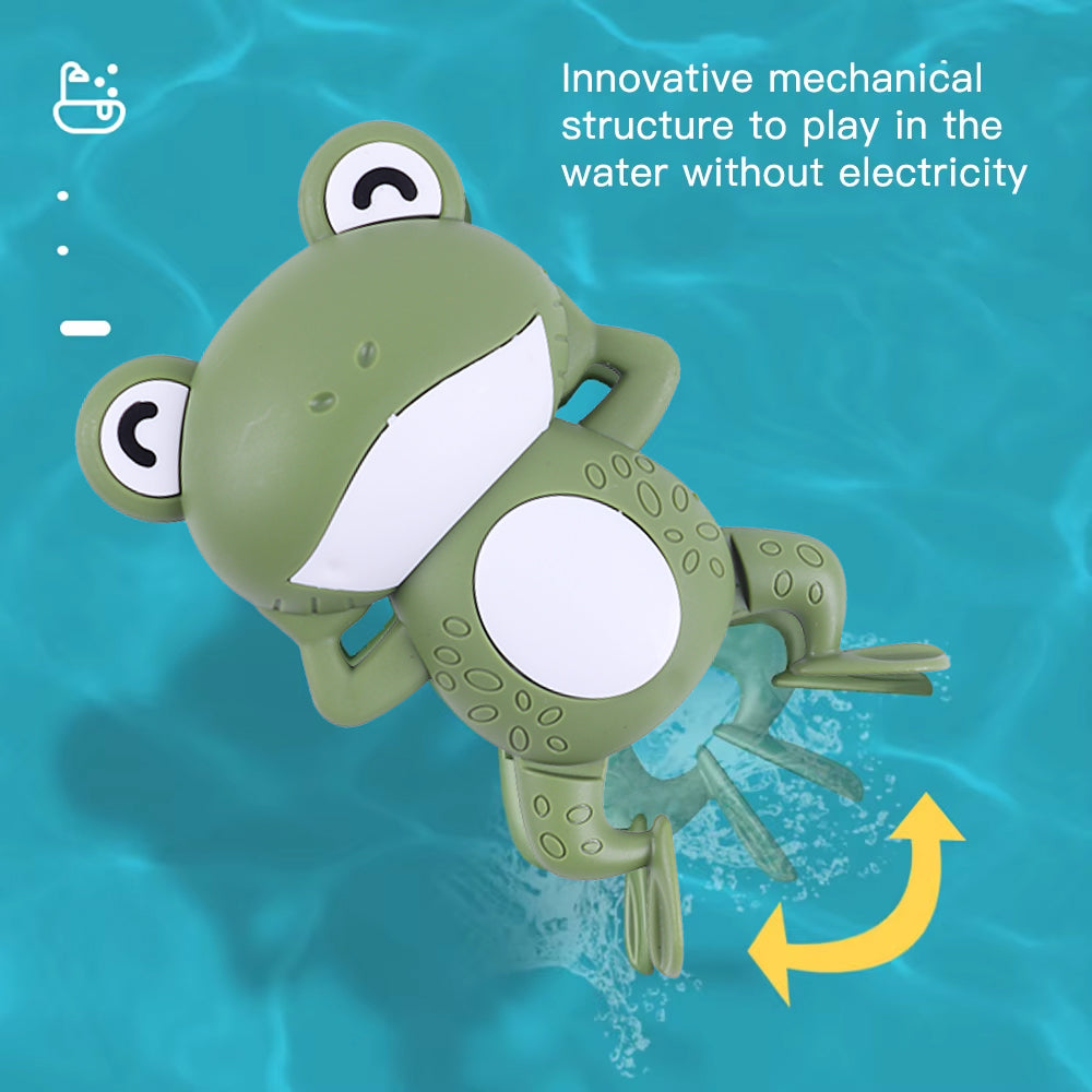 Cute Clockwork Swimming Frog Bath Toy Wind-Up Animal Water Toy for Babies & Kids Baby Shower Gift & Bathtime Fun