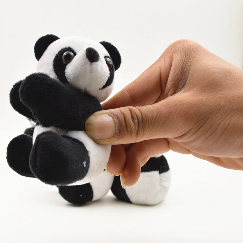 Kawaii Panda Plush Clip 9cm Soft Black & White Hugging Curtain Doll Toy