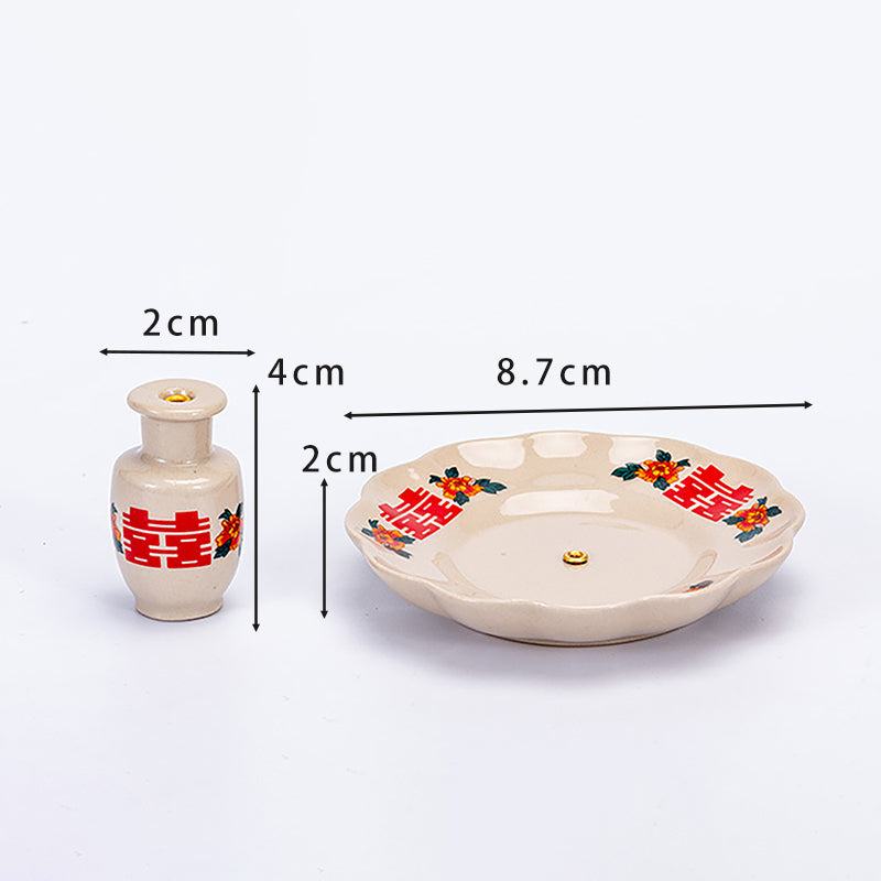 2-in-1 Ceramic Chinese Incense Holder Stick & Cone Burner for Home Fragrance & Buddhist Décor